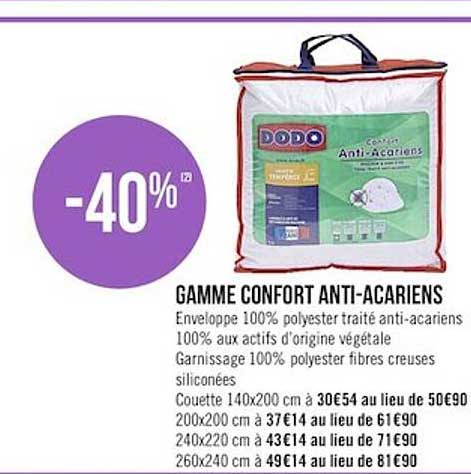 gamme confort anti acariens