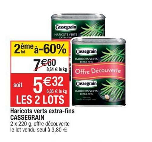 haricots verts extra-fins cassegrain