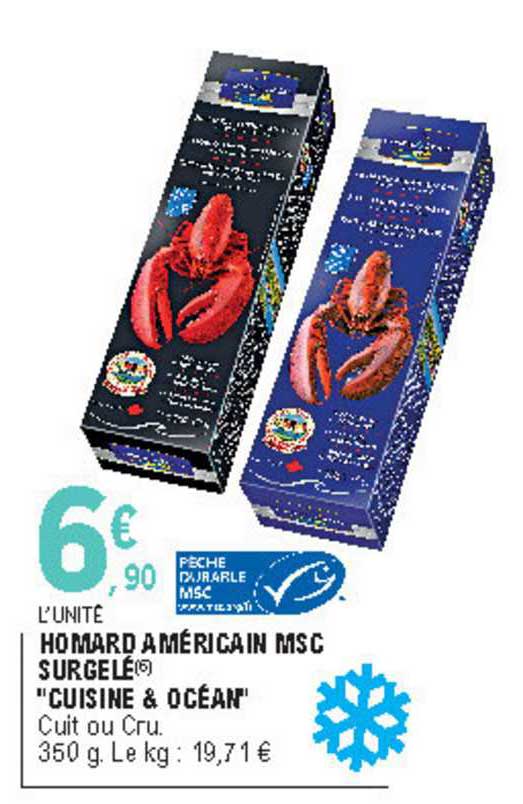homard américan msc surgelé "cuisine & océan"