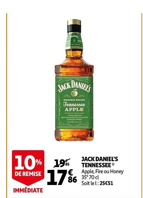 jack daniel's tennessee 10% de remise immédiate