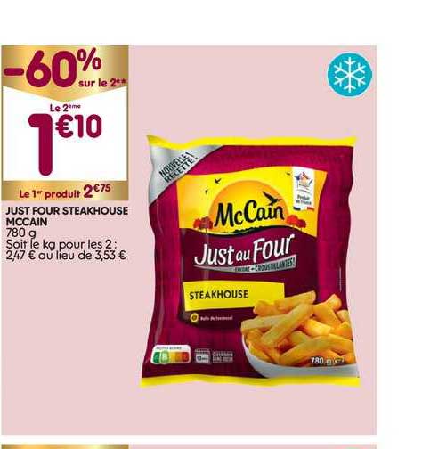 just four steakhouse mccain -60% sur le 2ème