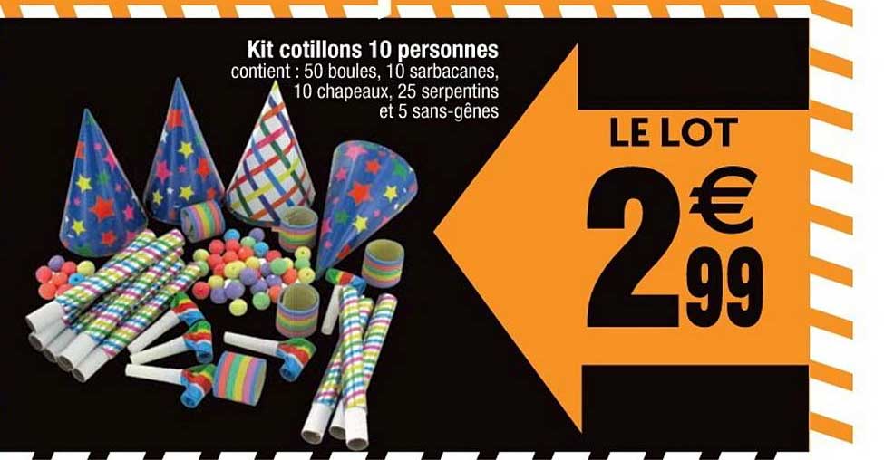 kit cotillons 10 personnes
