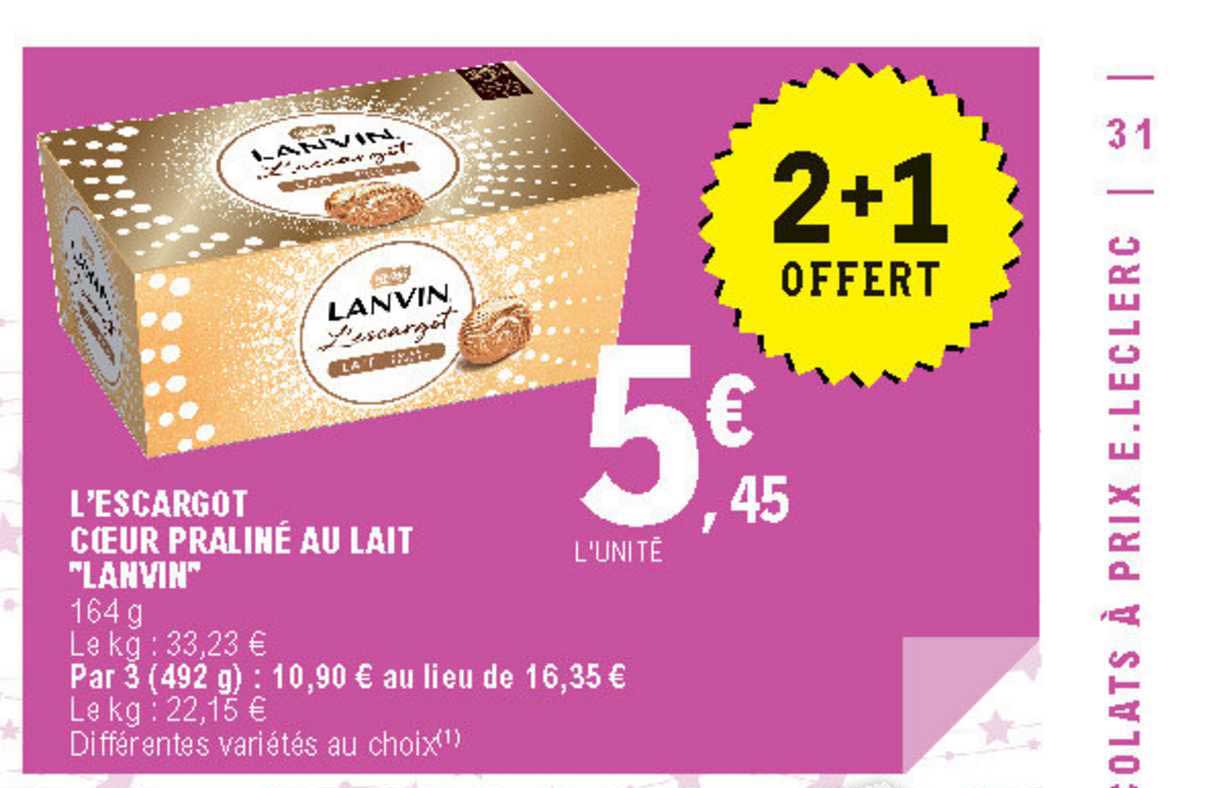 l'escargot cœur praliné au lait "lanvin"