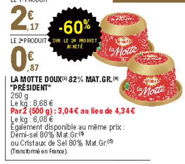 la motte doux 82% mat. gr. "président"
