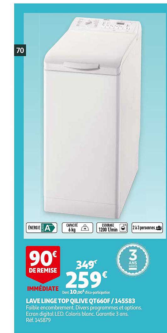 lave linge top qilive qt660f 145583