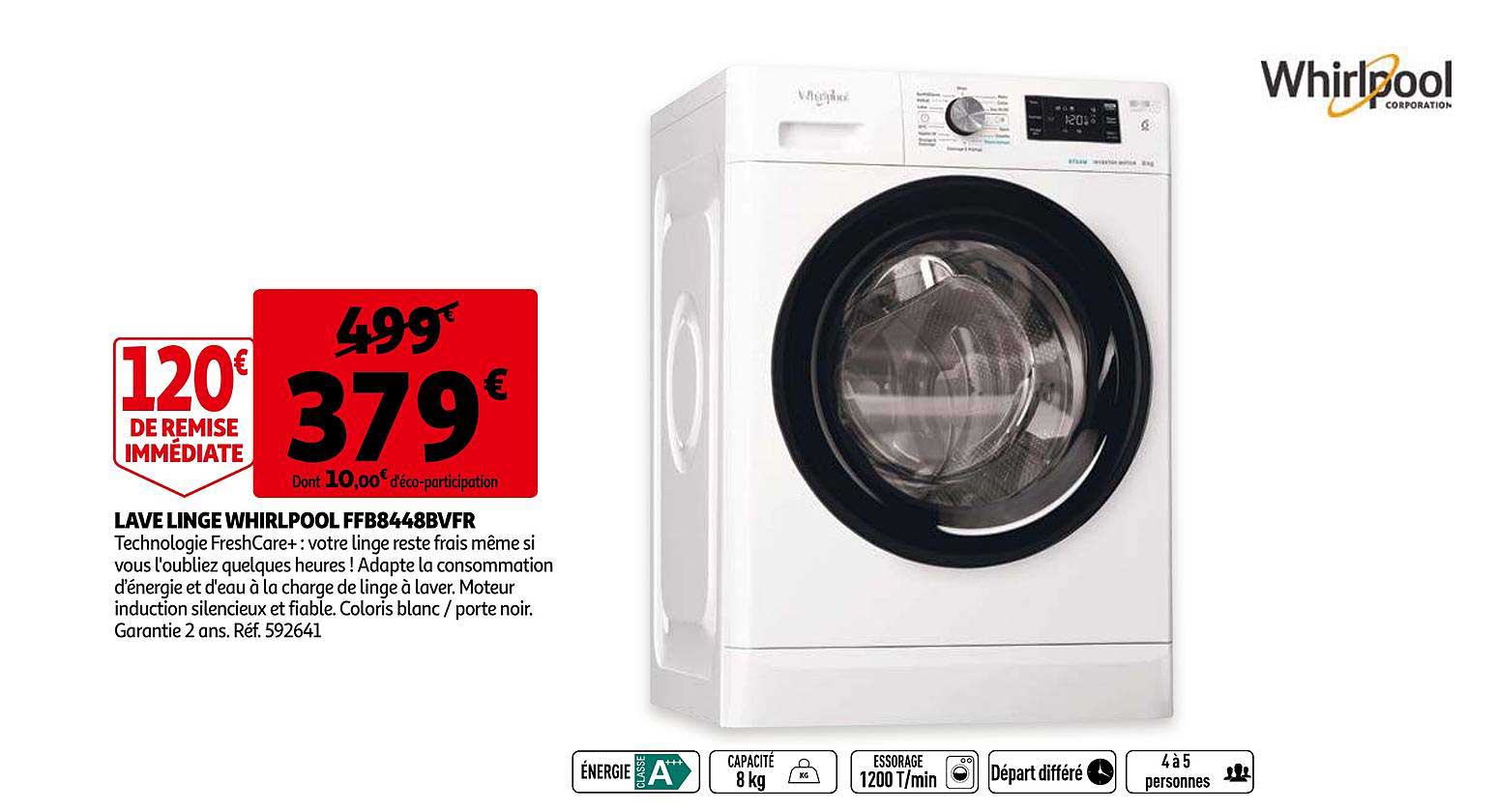 lave linge whirlpool ffb8448bvfr