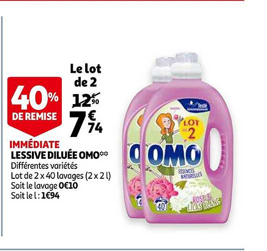 Lessive Diluée Omo 40% De Remise Immédiate
