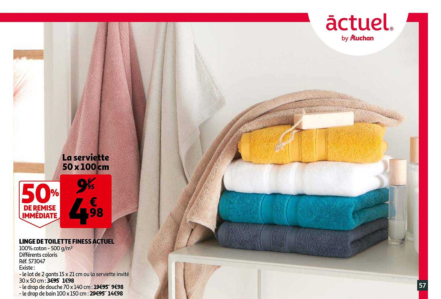 linge de toilette finess actuel 50% de remise immédiate