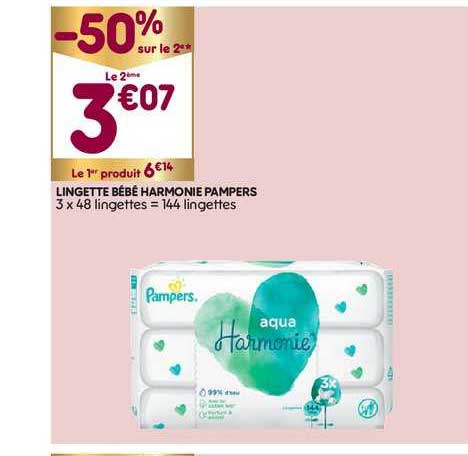 lingette bébé harmonie pampers -50% sur le 2ème