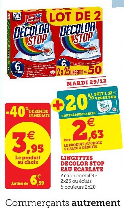 lingettes decolor stop eau ecarlate -40% de remise immédiate