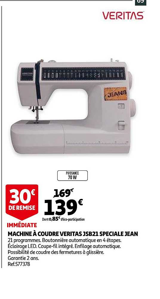 machine à coudre veritas jsb21 speciale jean