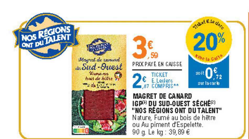magret de canard igp du sud-ouest séché "nos régions ont du talent"