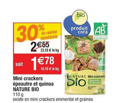 Mini Crackers épeautre Et Quinoa Nature Bio