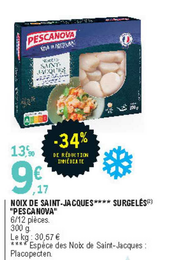 Noix De Saint Jacques Surgelés "pescanova" -34% De Réduction Immédiate
