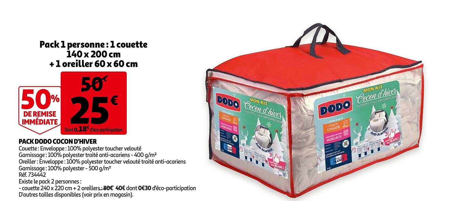 pack dodo cocon d'hiver 50% de remise immédiate
