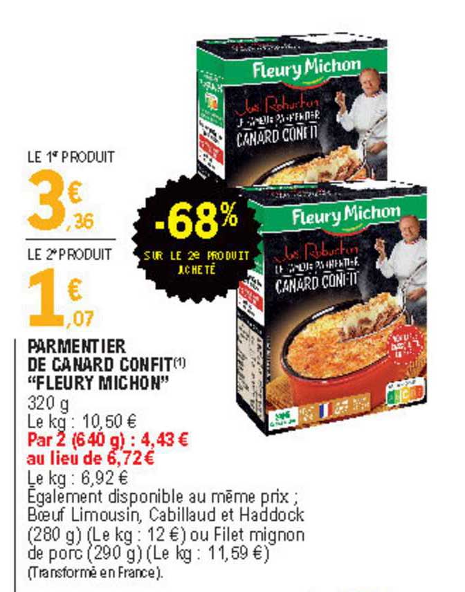 parmentier canard de canard confit fleury michon
