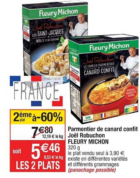 parmentier de canard confit joël robuchon fleury michon