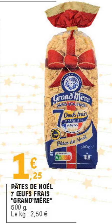 pâtes de noël 7 œufs frais grand mère