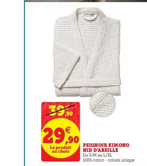 peignoir kimono nid d'abeille