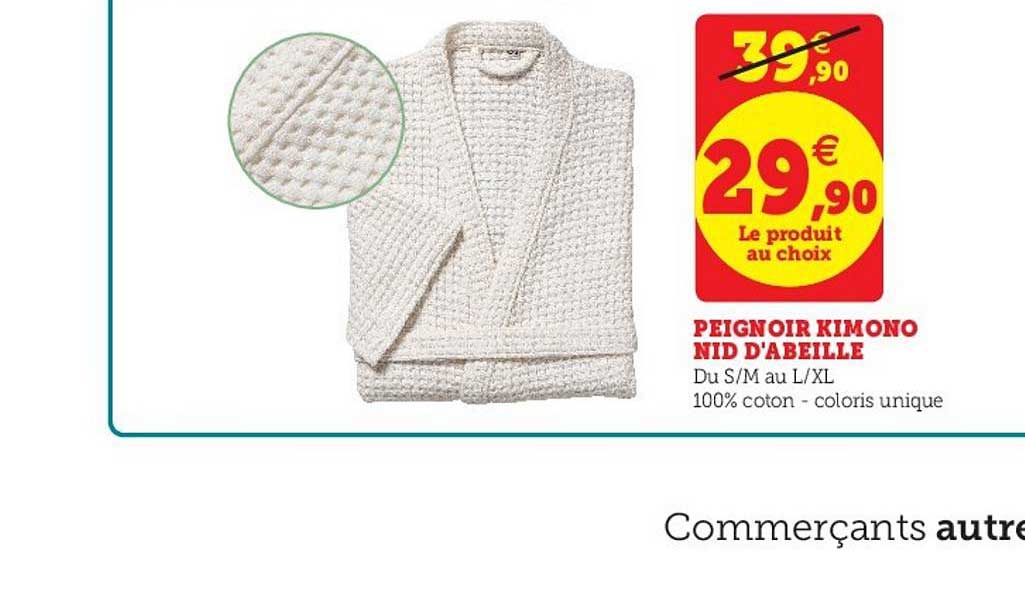 peignoir kimono nid d'abeille