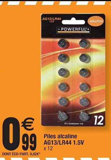 piles alcaline ag13-lr44 1,5v