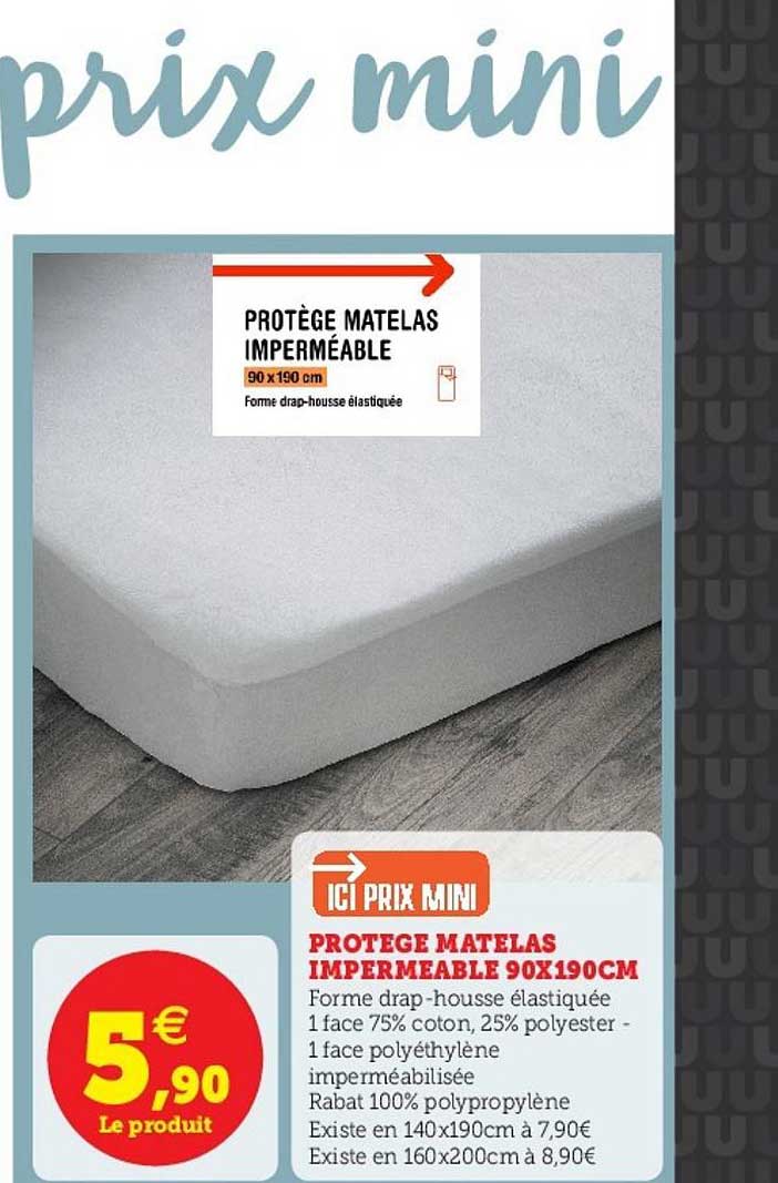 protège matelas imperméable 90x190cm
