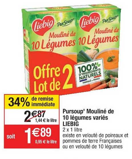 pursoup' mouliné de 10 légumes variés liebig