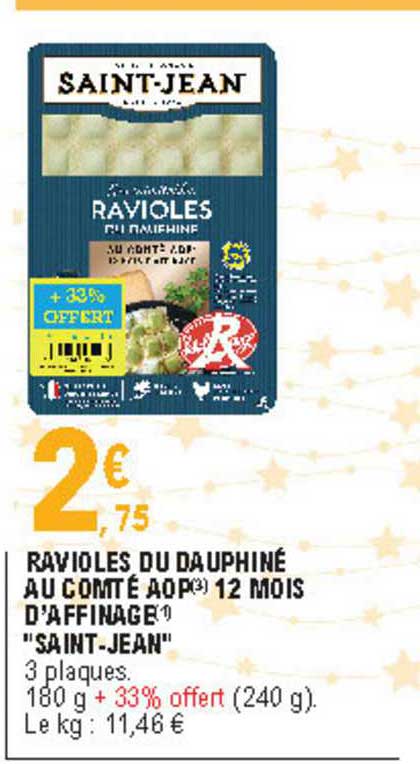 ravioles du dauphiné au comté aop 12 mois d'affinage saint jean