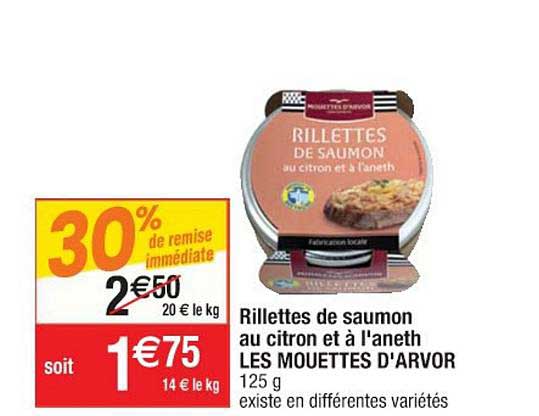rillettes de saumon au citron et à l'aneth les mouettes d'arvor