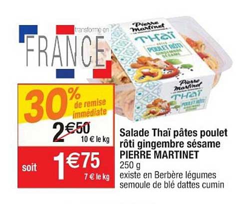 Salade Thaï Pâtes Poulet Rôti Gingembre Sésame Pierre Martinet