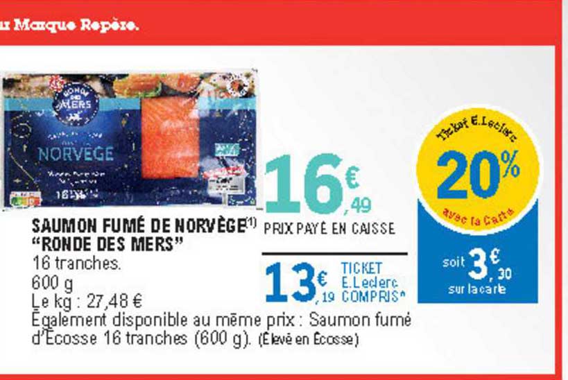 saumon fumé de norvège "ronde des mers"