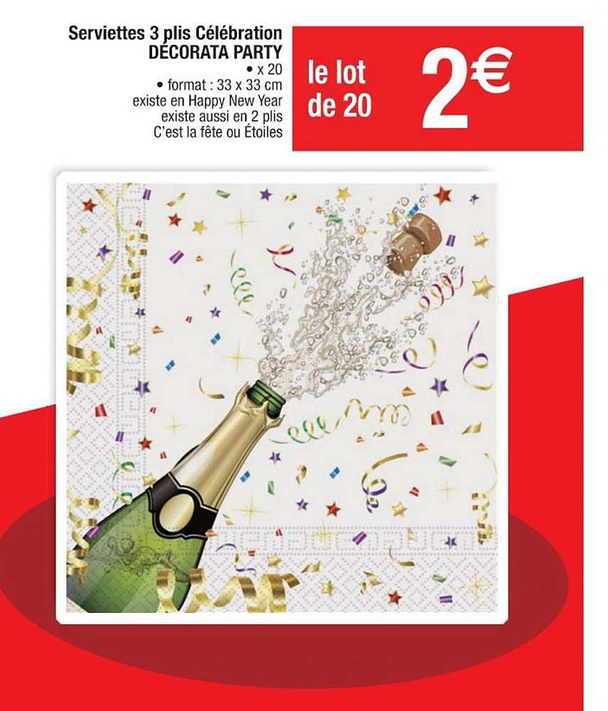 serviettes 3 plis célébration décorata party