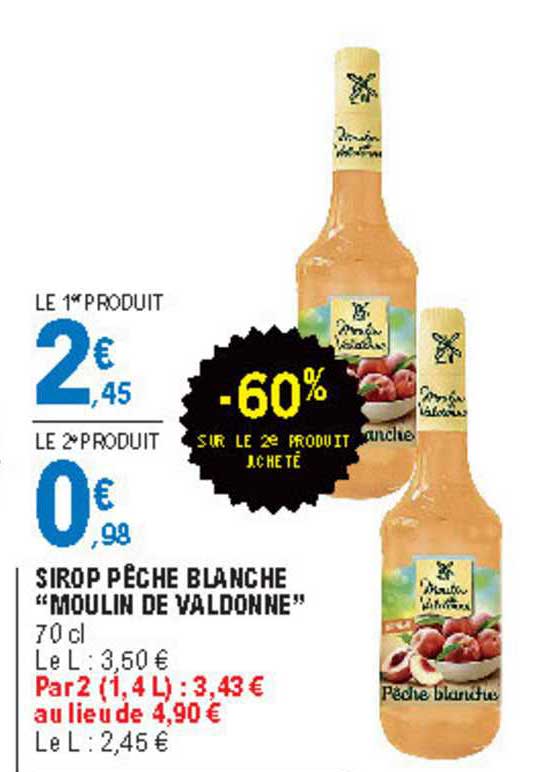Sirop Pêche Blanche "moulin De Valdonne"