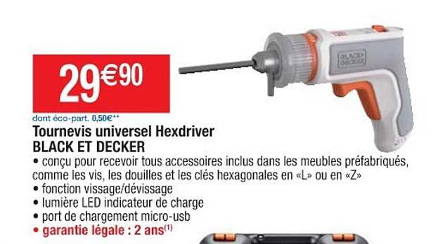 Tournevis Universel Hexdriver Black Et Decker