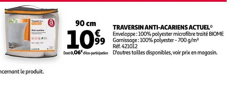 traversin anti acariens actuel