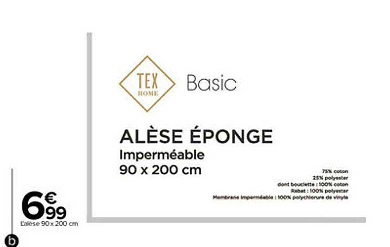 Alèse éponge Imperméable Tex Home Basic
