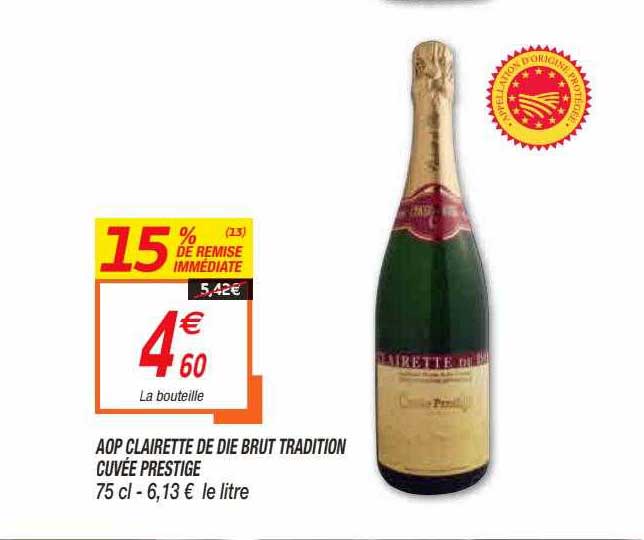 aop clairette de die brut tradition cuvée prestige