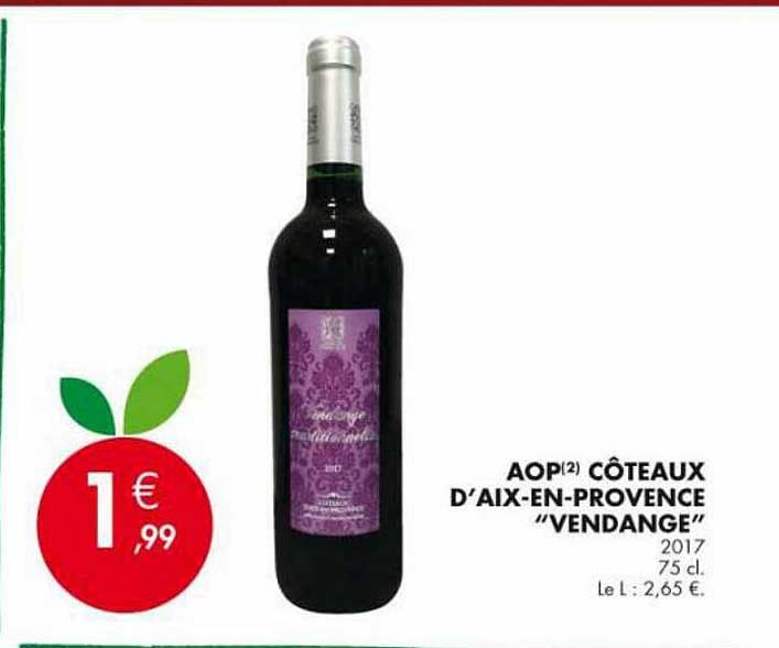 aop côteaux d'aix-en-provence "vendange"