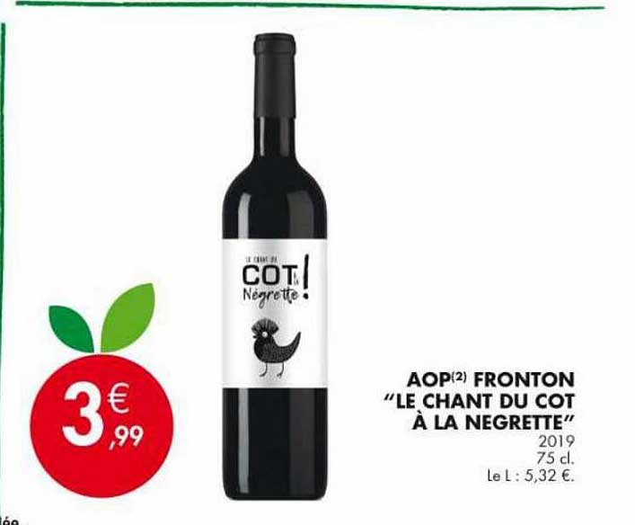aop fronton "le chant du cot à la negrette"