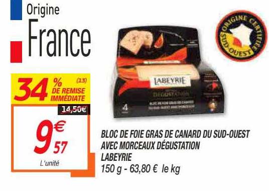 bloc de foie gras de canard du sud-ouest avec morceaux dégustation labeyrie