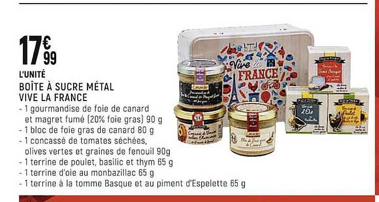 boîte à sucre métal vive la france