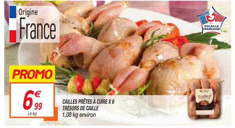 cailles prêtes à cuire x6 trésors de caille