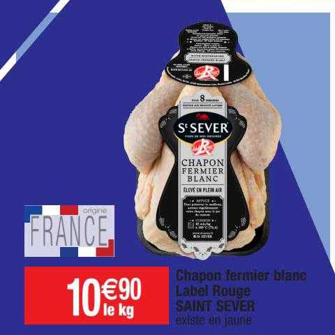 chapon fermier blanc label rouge saint sever