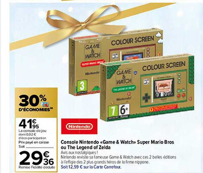 console nintendo "game & watch" super mario bros ou the legend of zelda