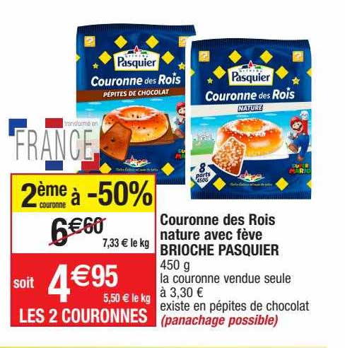 couronne des rois nature avec fève brioche pasquier