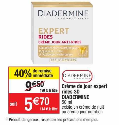 crème de jour expert rides 3d diadermine