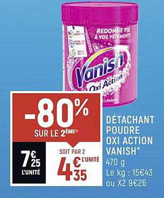 détachant poudre oxi action vanish