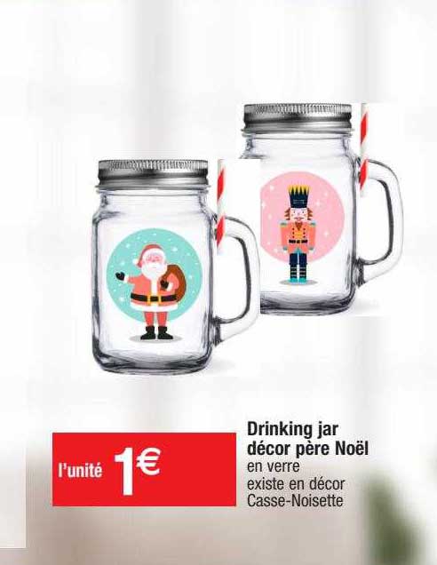 drinking jar décor père noël