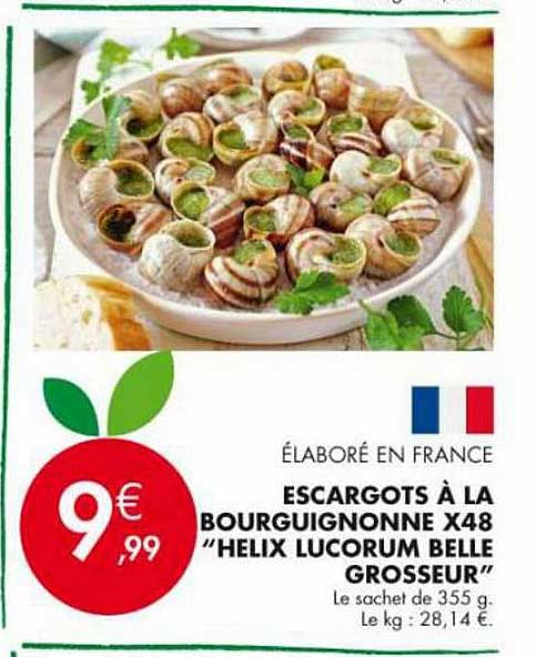 escargots à la bourguignonne x48 "helix lucorum belle grosseur"