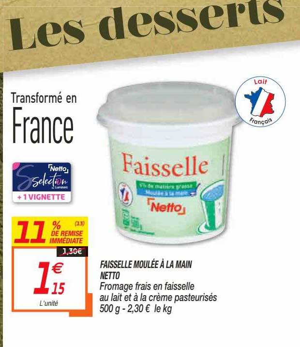 Faisselle Moulée à La Main Netto